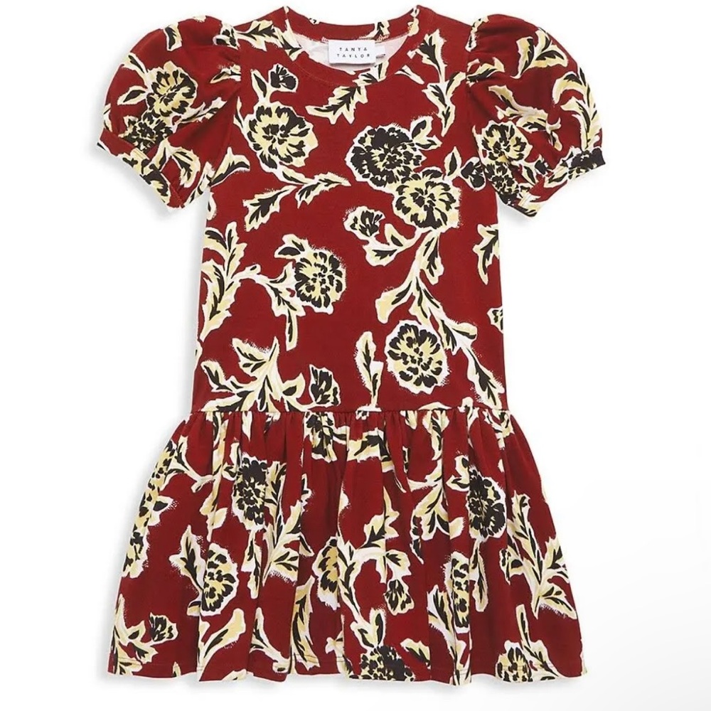 NWT Tanya Taylor girls mini Kiara maroon dress size medium (8/9)